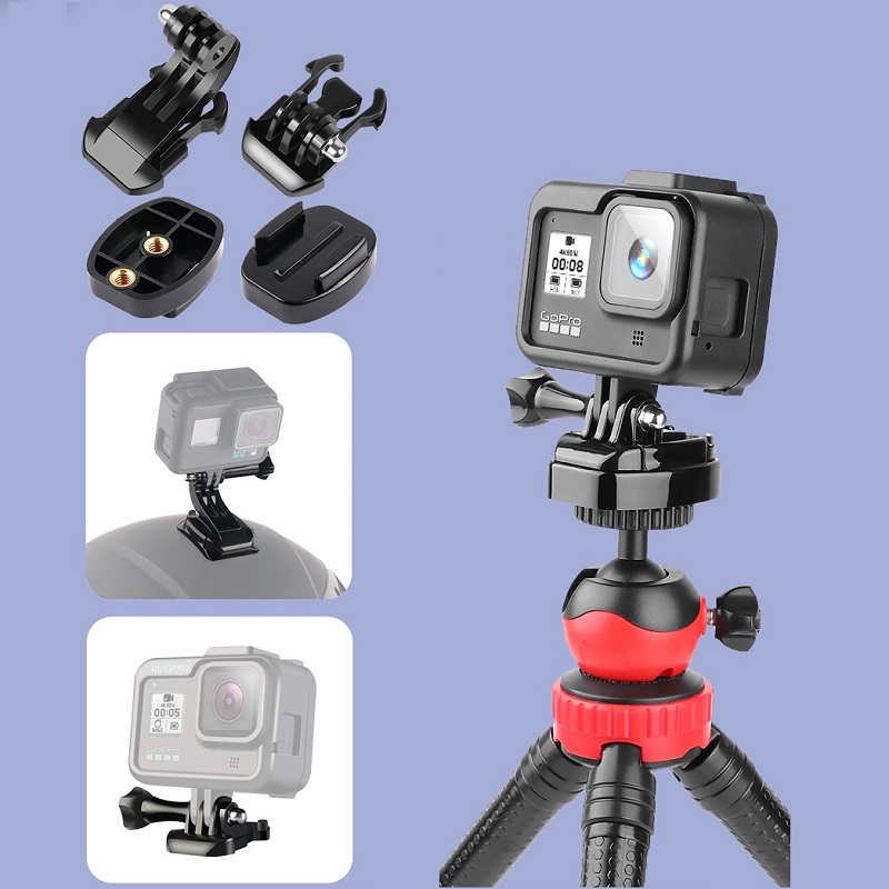 For Gopro Mounts Tripod Adapter Monopod Mount Helmet Surface Base for Gopro Hero 9 8 7 Max Sjcam Osmo Action Camera Accessory