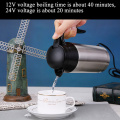 12V/24V Electric Kettle large capacity Car Heating Cup Travel Hot Water Bottle For Truck Use Stainless Steel Water Heater Pot
