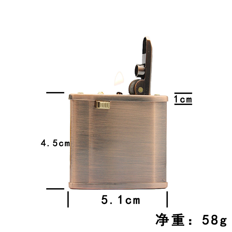 Zorro Retro Flint Lighter Pure Copper Kerosene Lighter Oil Petrol Windproof Inflated Gasoline Lighter Automatic Ignition Gadget