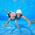 Fashion Elastic Swimming Cap Women Lace Flower Swimming Hat PU Waterproof Bathing Surfing Cap for Long Short Hair