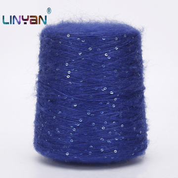 500g Sequins thread mohair yarn hand knitting Medium thickness yarn Wool Blend yarn for knitting crocheting sequin line ZL4