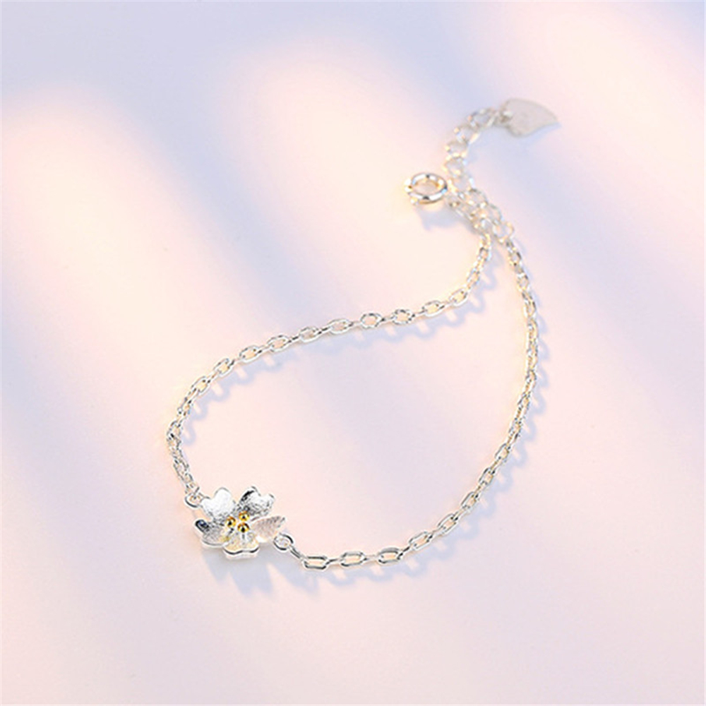 NEHZY New fashion simple female flowers silver bracelet temperament elegant fresh cherry chain bracelet jewelry