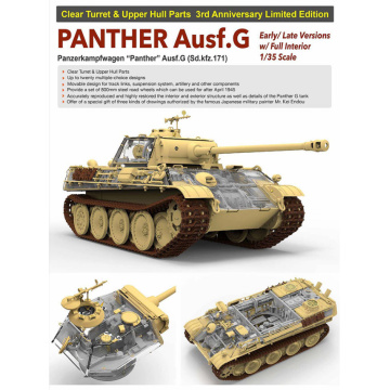 RYE FIELD RFM RM5016 1/35 PANTHER Ausf.G Early/ Late Versions w/ Full Interior Clear Turret & Upper Hull Parts Limitied Edition