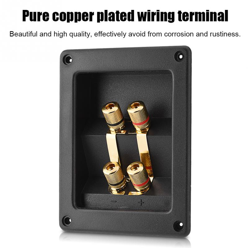 4 Copper Binding Post Terminal Cable Connector Speaker Terminal Box Acoustic Components Black