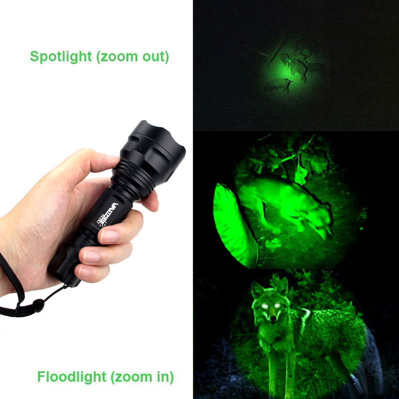 Zoomable 5000lm Q5 LED Hunting Torch Tactical Rifle Scope Weapon Light +Gun Rail Flashlight Mount+18650+Pressure Switch+Charger