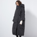 XS-7XL Plus size Winter over the knee longer fluffy duck down coat female oversized hooded thicker warm down coats wq124