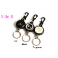 1pcs Fly Fishing Tackle Boxes Retractor Tools Badge Holder Retractable Key Chain Ring Reel Carabiners Clip Steel Wire Cord Pesca