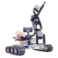 New GFS WiFi Bluetooth Smart Robotic Arm Tank Car Kit With Stainless Steel Chassis Support XR BLOCK Linux For Arduino2560