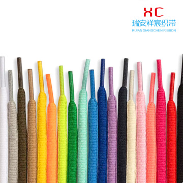 Color Half Round Polyester Flat Shoelace Cord