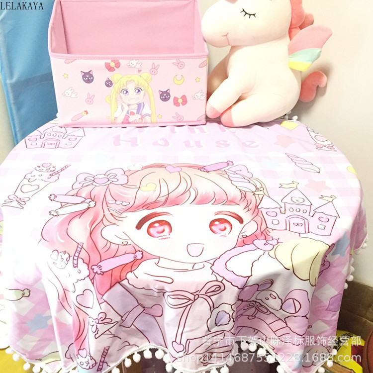 100X70CM Sailor Moon Cartoon Luna Cat Anime Action Figure Printed Polyester Shooting Background Cloth Tablecloth Tapestry Toys