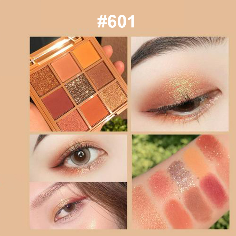HOLD LIVE 9 Color Eye Shadow Palette Sequins Easy to wear Waterproof Shimmer Long-lasting Matte Eyeshadow Eye Makeup Comes TSLM2