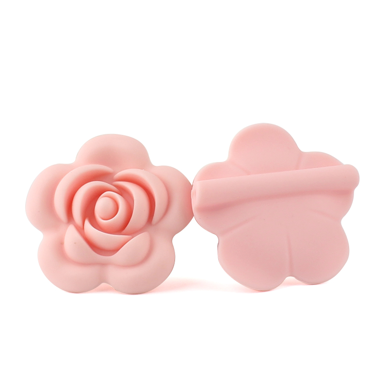 Keep&grow Wholesale 10pcs/lot Rose Silicone Beads Flower Baby Teethers BPA Free Baby Teething Toy Accessories For Pacifier Chain