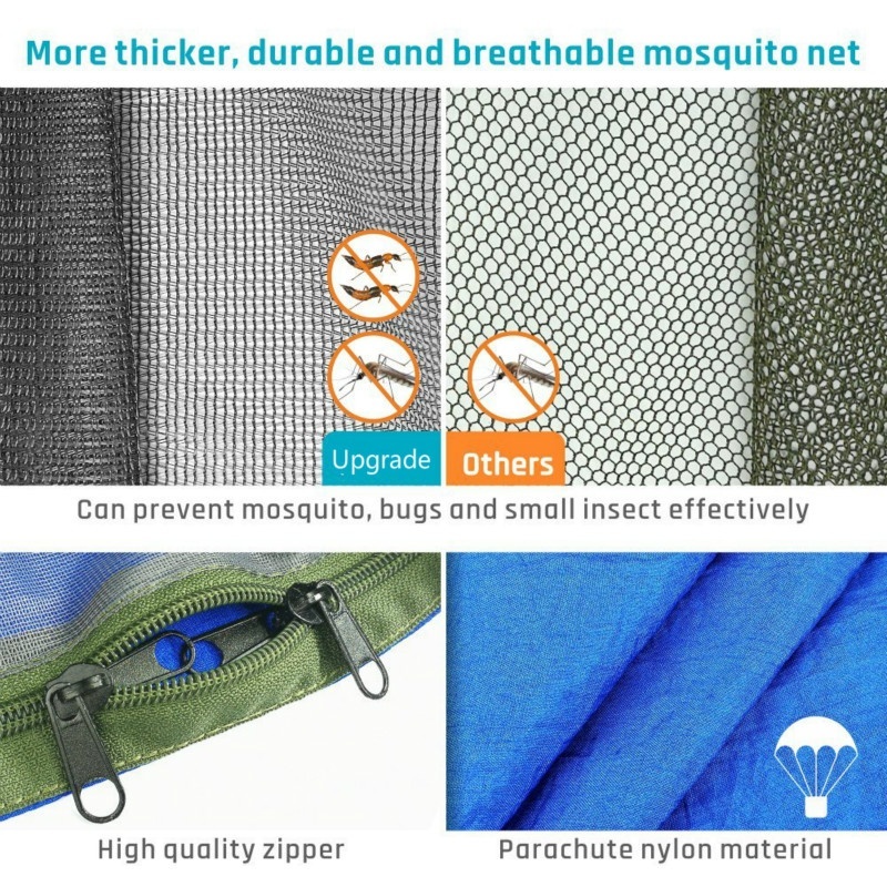 2020 Camping Hammock with Mosquito Net Pop-Up Light Portable Outdoor Parachute Hammocks Swing Sleeping Hammock Camping Stuff