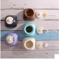 2017 fashion Creative Ceramics Storage Container with Cover and Spoon Salt Seasoning Oil Sugar Creamer Pots
