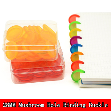 28MM Color Plastic Ring Buckle Suitable For Mushroom Hole Loose-leaf Notepad Hand Book Set DIY Binding Rings Book Accessories