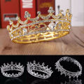 Vintage Baroque Queen King Bride Tiara Crown For Women Headdress Prom Bridal Wedding Tiaras and Crowns Party Hats