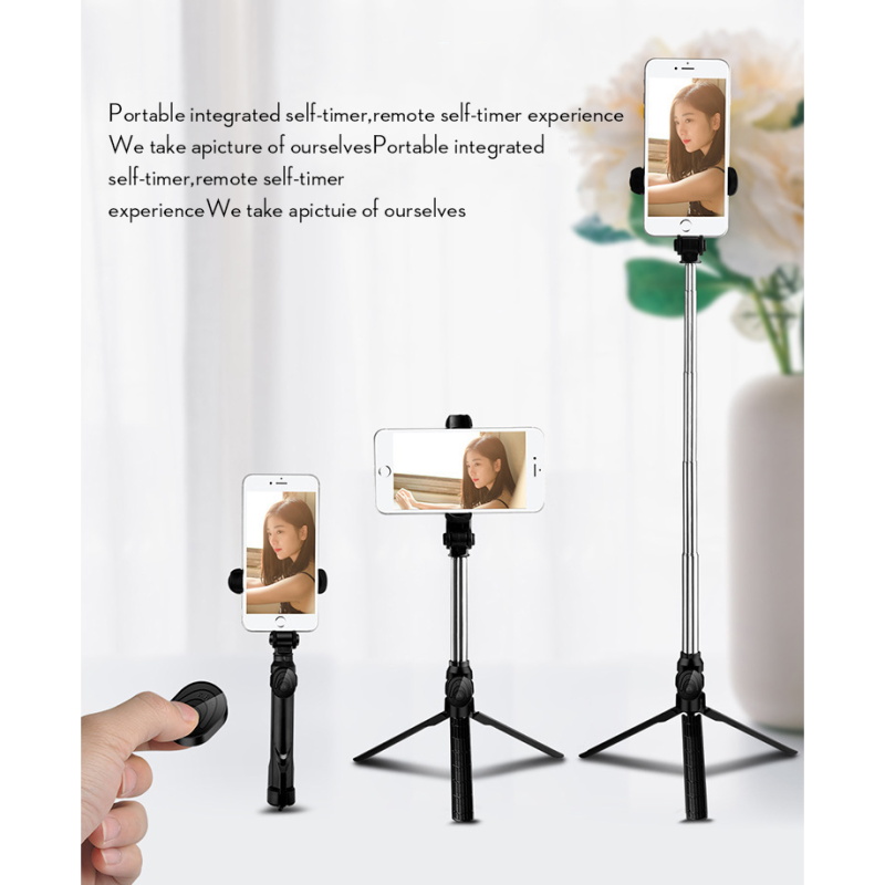 Wireless Bluetooth Selfie Stick Tripod Foldable Handheld Monopod 360 Rotation Phone Stand For iphone 12 Photo Mobile Smartphone