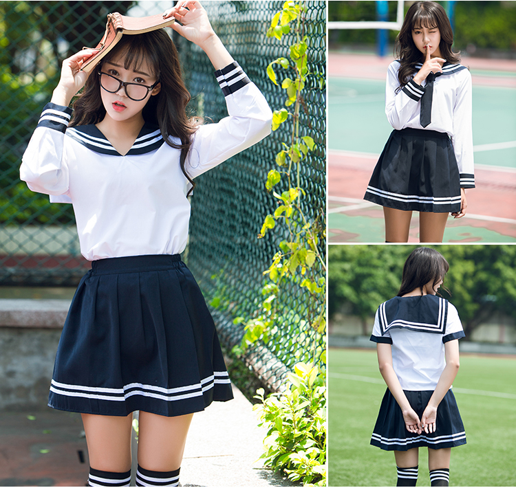 School uniform set Student uniform tie Sailor suit set Table costume Japanese school uniform Girl Summer