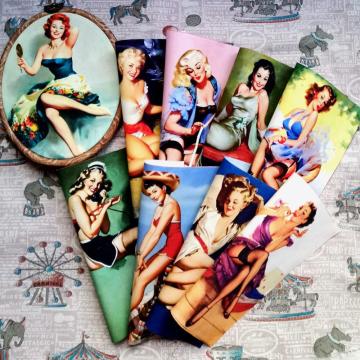 Sexy lady design patchwork diy sewing for purse/wallet/pocket decoration to clothes/pillow