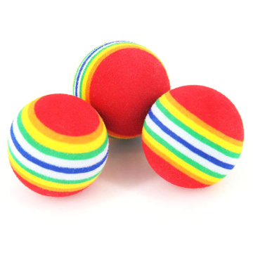 10 Pcs Rainbow 3.5cm 4.2cmCat Toy Ball Interactive Cat Toys Scratch Natural Foam Ball Training Pet Supplies