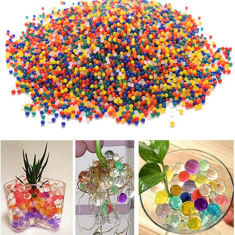 10000pcs/bag Crystal Soil Hydrogel Gel Polymer Water Beads Flower/Wedding/Decoration Maison Growing Water Balls Big Home Decor1