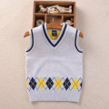 boys girls school sweater vest preppy style kids pullover knitted wear v-neck cotton spring autumn children's clothing
