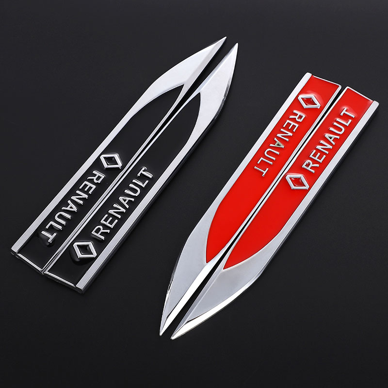 1 Pair Metal Car Stickers Emblem Trunk Badge Auto Waist Line Decals for Renault Grand Scenic Modus Megane RS Car Auto Styling