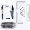 8PCS/Set Student Geometry Protractor Ruler Drawing Suit School Compasses Set Math Eraser For Students Office Supples