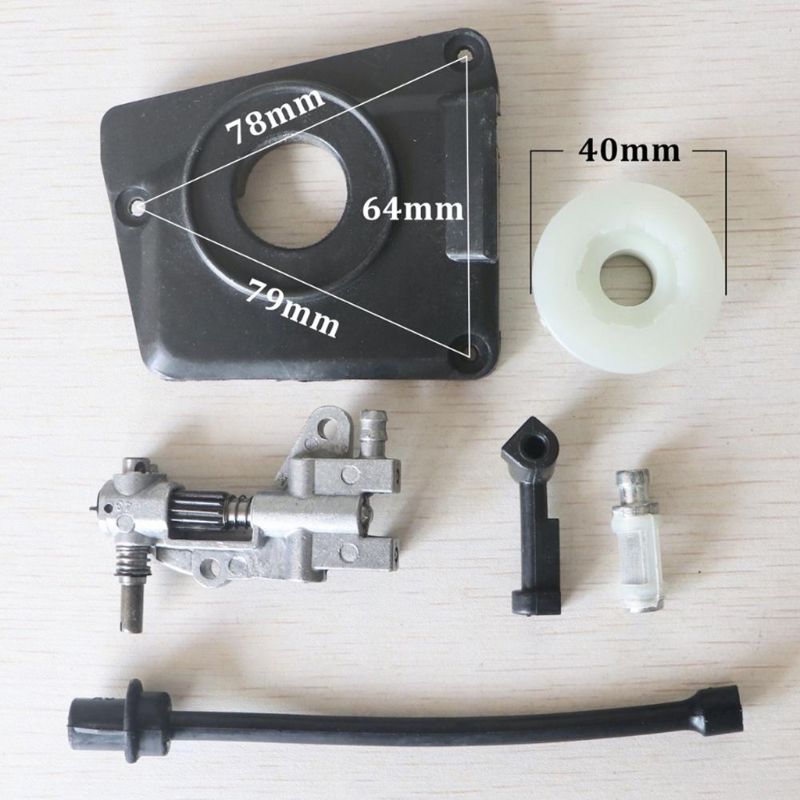 Oil Drive Pump Kit For CHINESE CHAINSAW 4500 5800 45CC 52CC 58CC Pump Cover Worm Gear Oil Pump Cover Oil Filter Oil Pipe