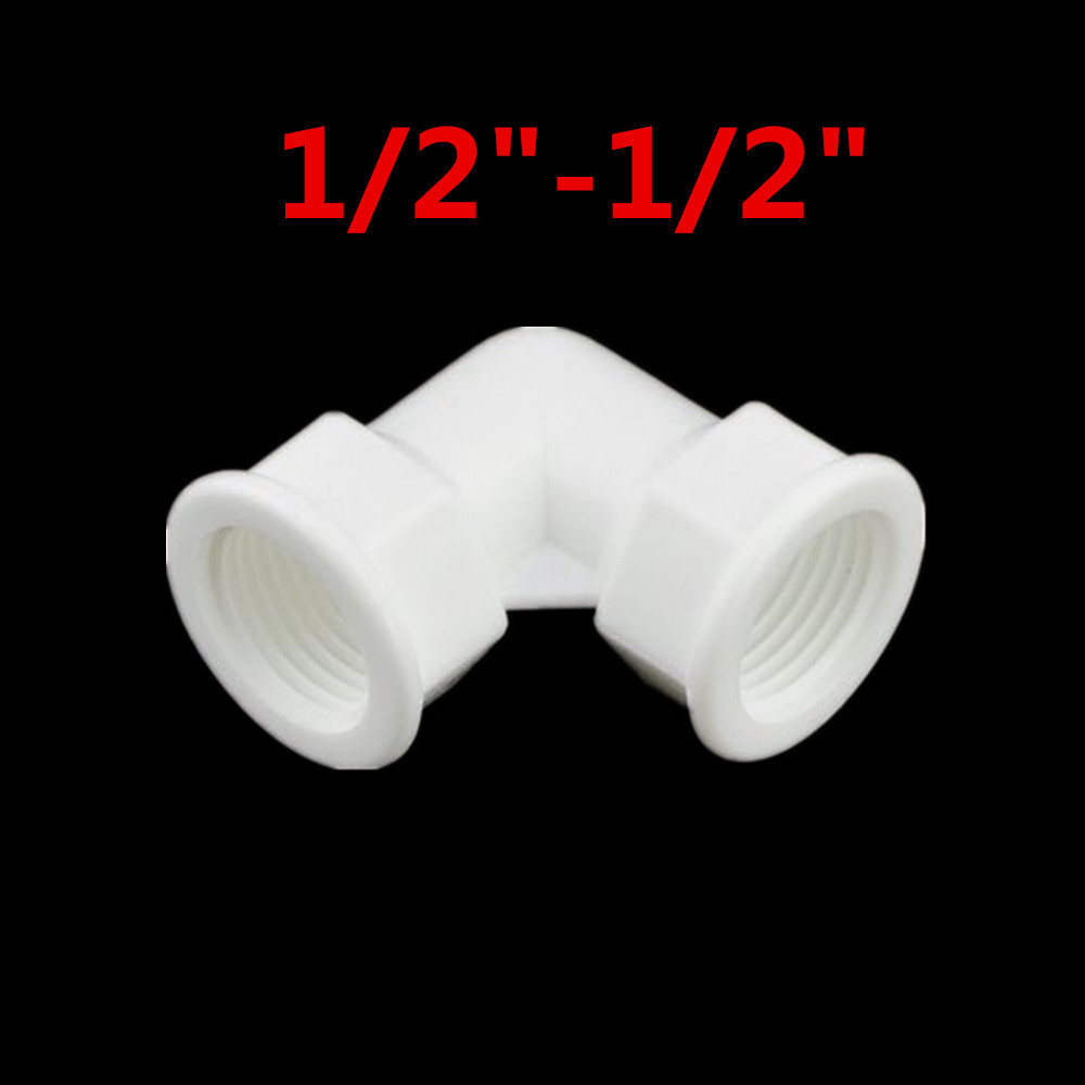 Female x Female Thread 1/2" 3/4" 1" 90 Deg Plastic Elbow Pipe Fitting Connector Coupler For Water Fuel PPR