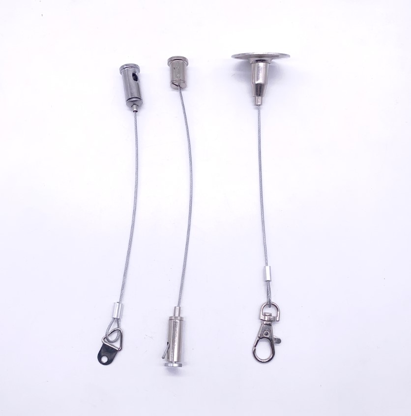 Steel wire rope locker panel light hoisting accessories key ring 1 meter hanging wire