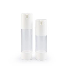 wholesale cosmetic packaging empty serum lotion clear airless pump spring plastic 50 ml white bottles