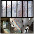 3D Rainbow Effect Window Films Privacy Decorative Film Anti-UV Non-Adhesive Static Cling Glass Sticker for Home Kitchen Office