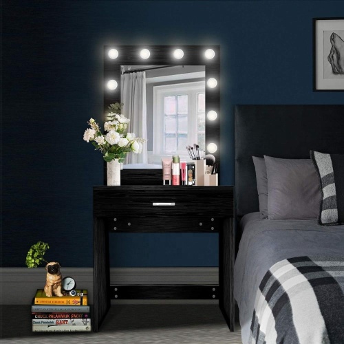 Supply Black Modern Makeup Dresser Dressing Table With Led with High Quality
