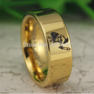 YGK Tungsten Ring YGK JEWELRY Hot Sales 8MM Gold Color Pipe The New Zelda Super Men's Fashion Tungsten Wedding Ring