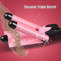 Professional Hair Curler Triple Barrel Tourmaline Ceramic Hair Curling Iron Auto Perm Splint Hair Curling Styling Tool Wave Wand