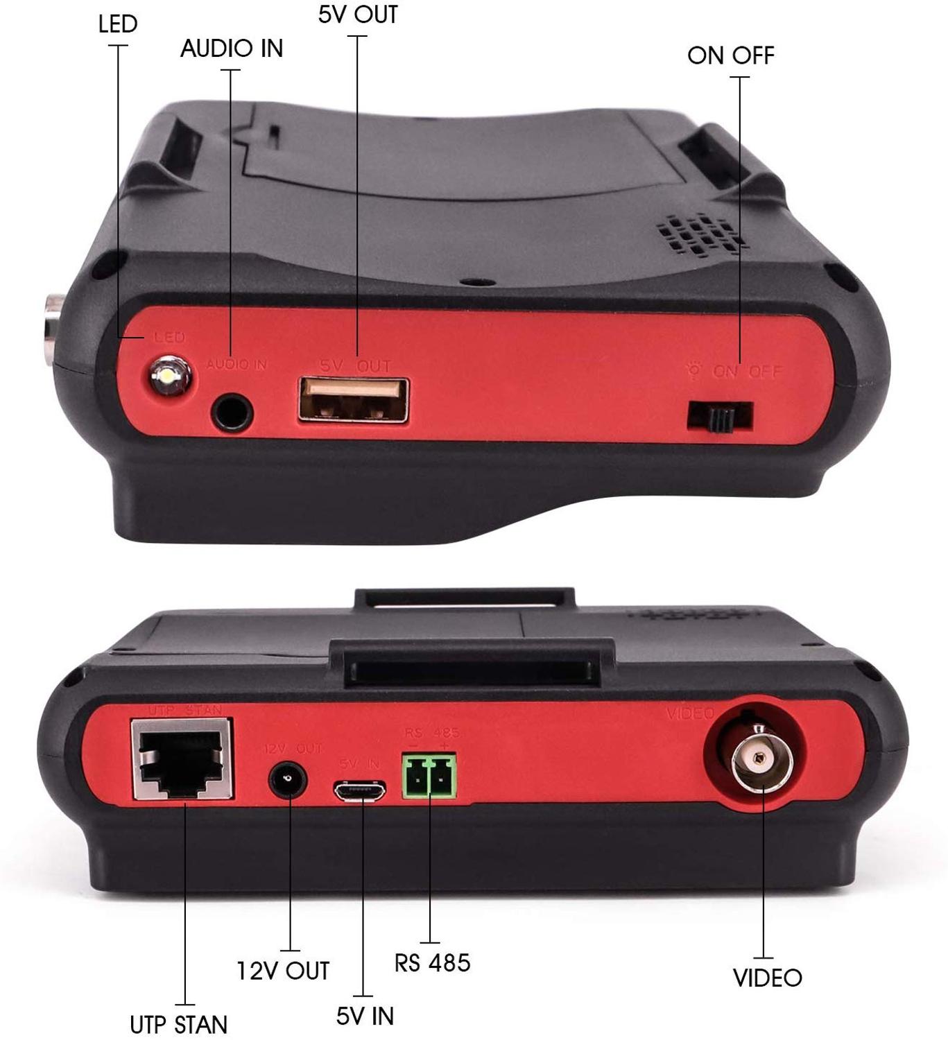 4.3 Inch HD CCTV Tester Monitor CVBS AHD CVI TVI Camera Tester 8MP 5MP 2MP 720P UTP Cable Tester PTZ UTC 12V Output