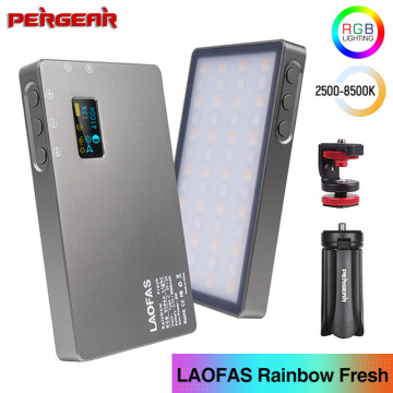 LAOFAS Rainbow Fresh RGB 2500K-8500K Mini Video LED Light Portable Full Color Light Fill Light for Camera Shooting Studio