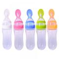 90ml Baby Squeezing Feeding Spoon Silicone Feeding Bottle Training Spoon Infant Cereal Food Feeder Supplement Safe Tableware