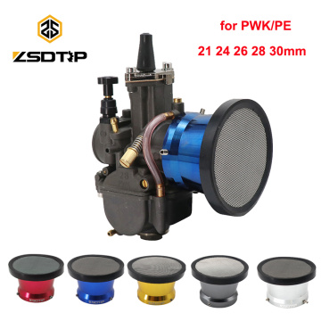 ZSDTRP New 50mm Motorcycle Air Filter Wind Horn Cup Alloy Trumpet with Guaze for PWK21/24/26/28/30mm PE28/30mm Carburetor