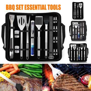 21/7/6/4Pcs BBQ Accessories Stainless Steel BBQ Grill Tools Set Barbecue Grill Thermometer Set Case Grilling Cooking Kit