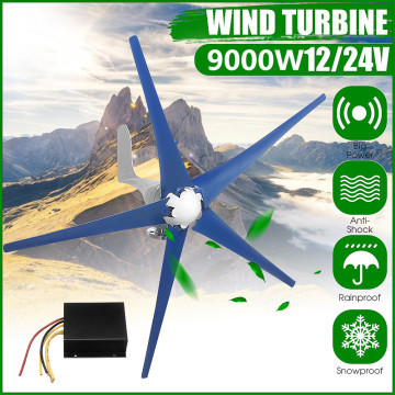 9000W 5 Blades 12V/24V Wind Turbines Generator Horizontal Wind Generator With Controller Windmill Energy Turbines Charge