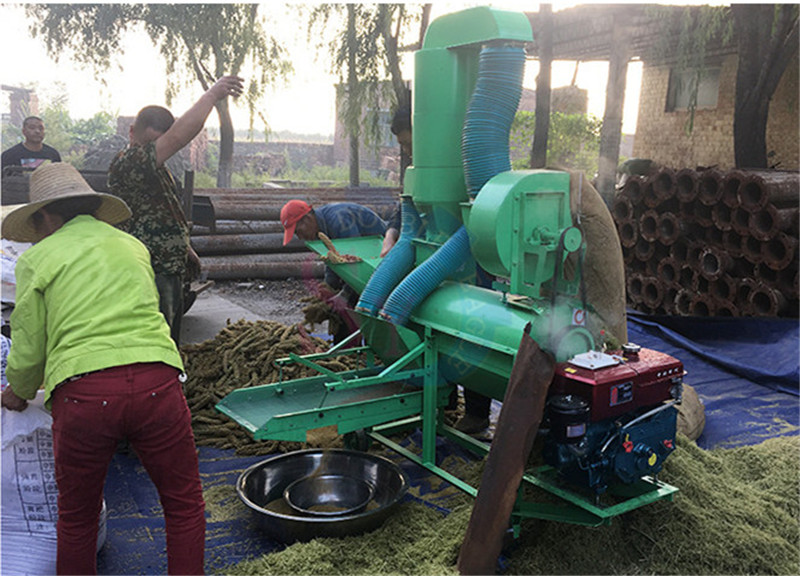 High efficiency mobile diesel engine driven fresh millet thresher/sorghum rape seed threshing machine with vibrating screen