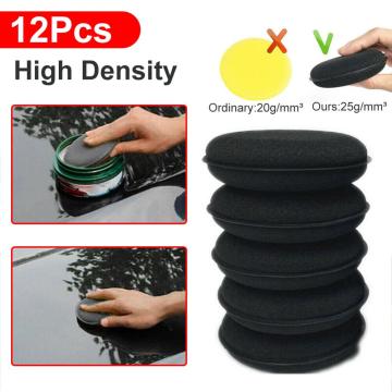 Car 12pcs Waxing Polish Foam Sponge High Density Ultra Thick Foam Sponges Wax Applicator Cleaning Detailing Pads Kit