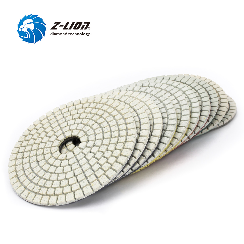 Z-LION 10pcs 4 Inch Wet Diamond Polishing Pad For Granite Marble Concrete Angle Grinder Granite Polishing Tool Abrasive Wheel
