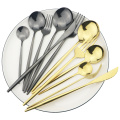 6pcs/set Stainless Steel Flatware Set Black Gold Cutlery Set Knives Fork Tea Spoon Dinner Set Kitchen Tableware Silverware Set
