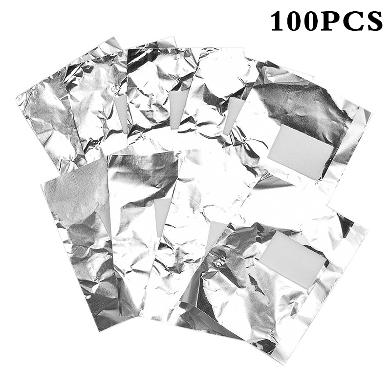 Hot 100Pcs/lot Aluminium Foil Nail Art Soak Off Acrylic Gel Polish Nail Removal Wraps Remover Makeup Tool Easy Cleaner Gel Nail