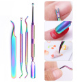 8 Style Colorful Stainless Steel Cuticle Dead Skin Nails Lime UV Gel Polish Dual-ended Dead Push Clean Remover Nail Art Tools