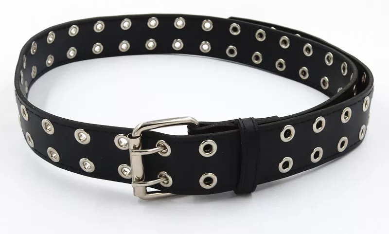 Punk Streetwear Wide PU Leather Women Belt Harajuku Double Holes Adjustable Belts