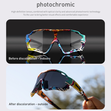 Photochromism Sunglasses Cycling Racing Eyewear Outdoor women Sport glasses TR90 Frame Eyewear men Fietsbril cycling glasses